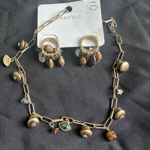 Parfois Gold and Brown Earrings Set